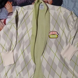 Central Perk Women's Cream and Green Cardigan